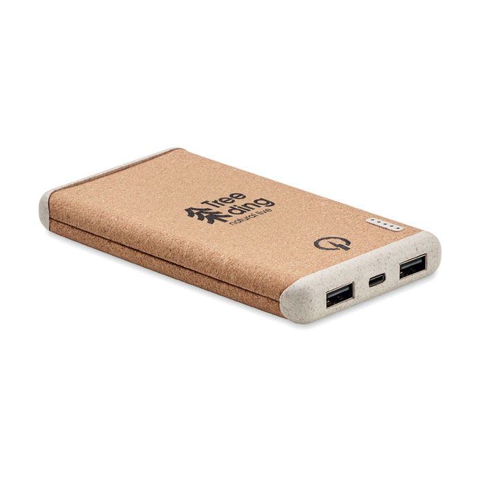 Powerbank aus Kork und Weizenstroh